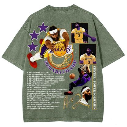 Unisex Fit Washed Anthony Marshon Davis T-Shirt 2504013974
