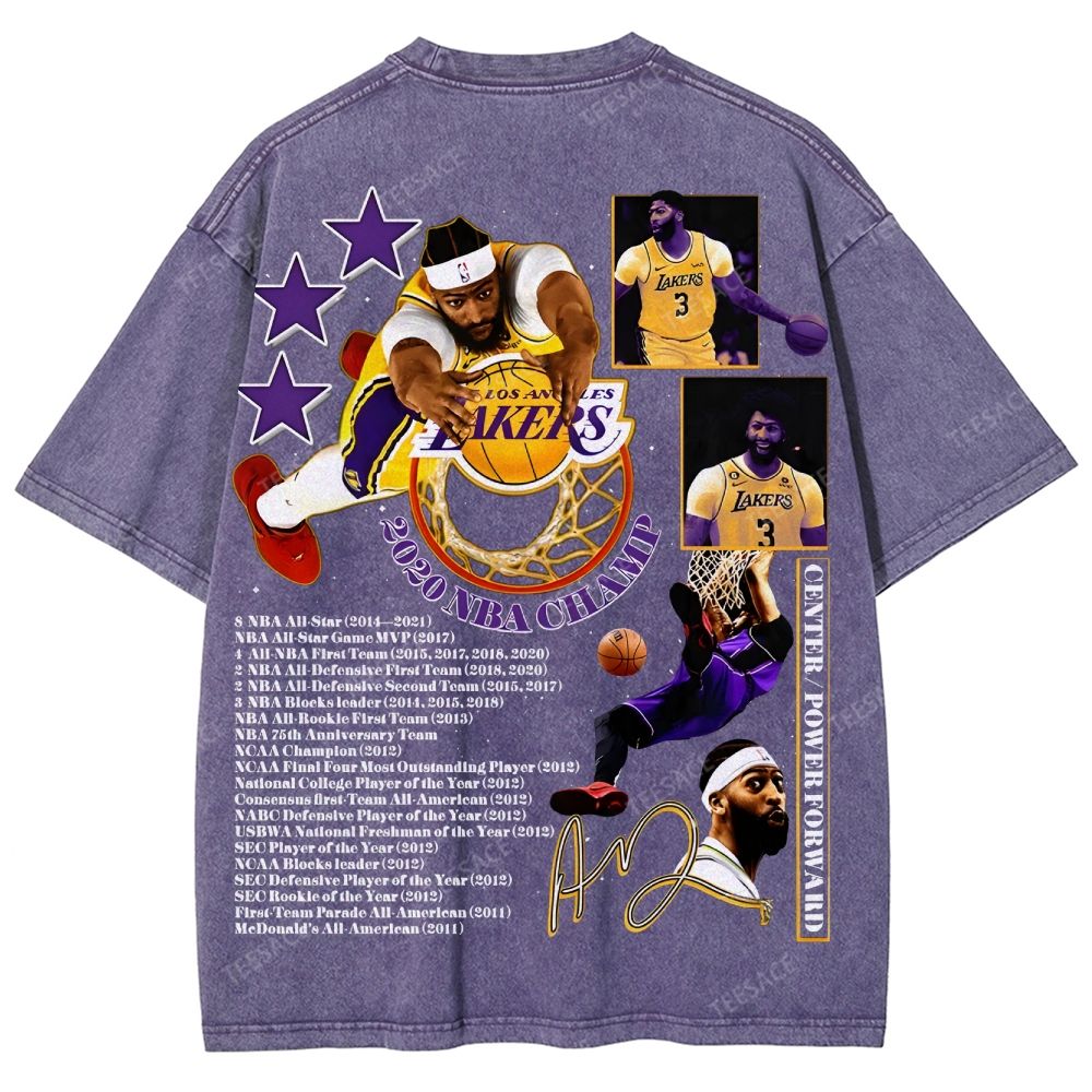 Unisex Fit Washed Anthony Marshon Davis T-Shirt 2504013974