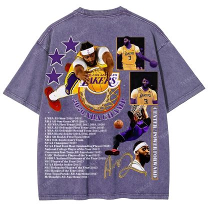 Unisex Fit Washed Anthony Marshon Davis T-Shirt 2504013974