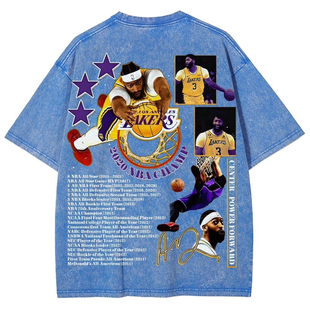 Unisex Fit Washed Anthony Marshon Davis T-Shirt 2504013974