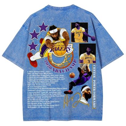 Unisex Fit Washed Anthony Marshon Davis T-Shirt 2504013974
