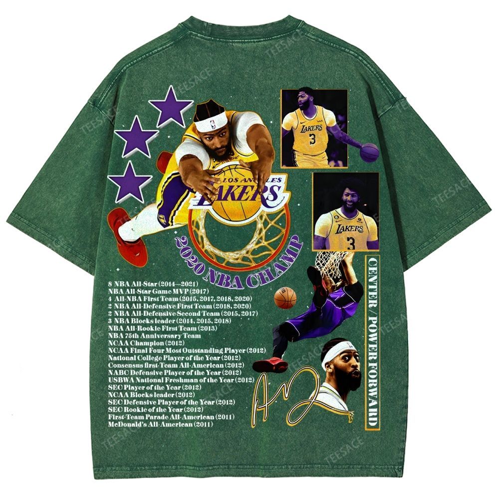 Unisex Fit Washed Anthony Marshon Davis T-Shirt 2504013974