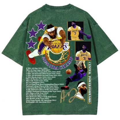 Unisex Fit Washed Anthony Marshon Davis T-Shirt 2504013974