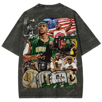 Unisex Fit Washed LeBron James T-Shirt 2504014037