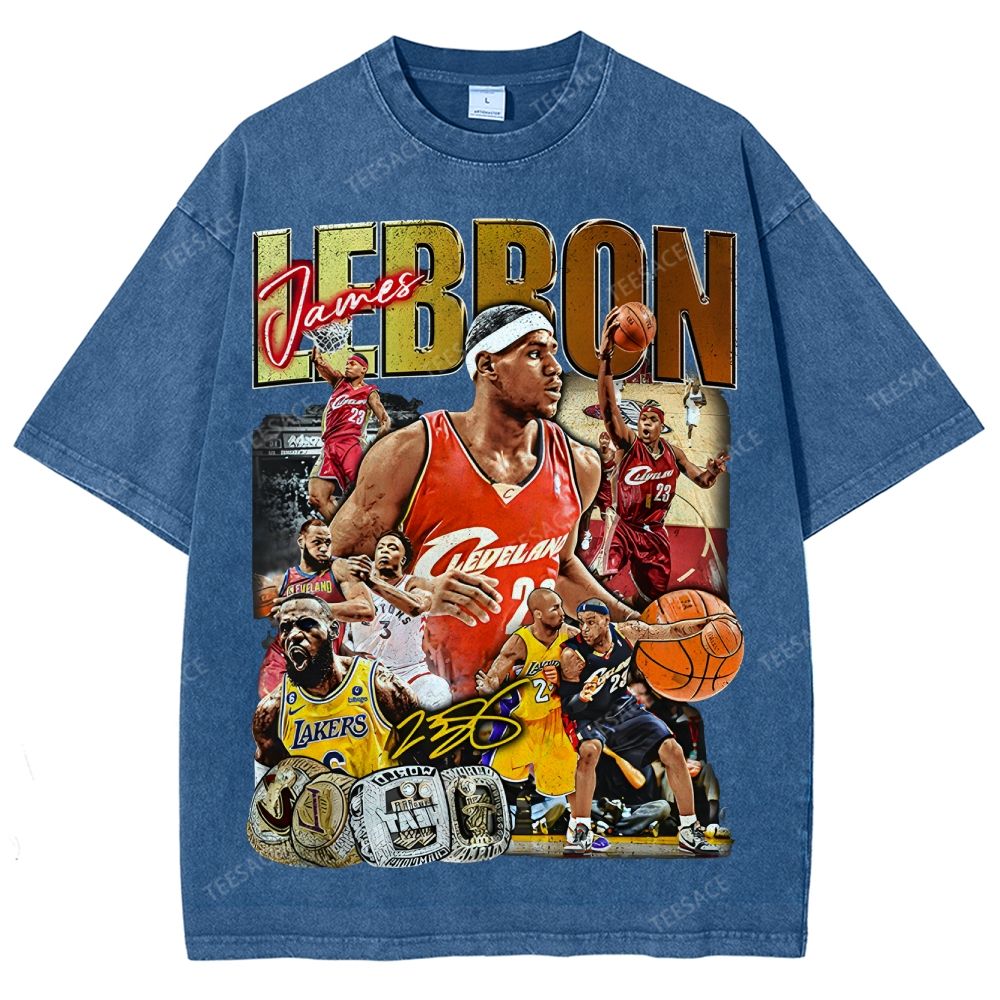 Unisex Fit Washed LeBron James T-Shirt 2504014037