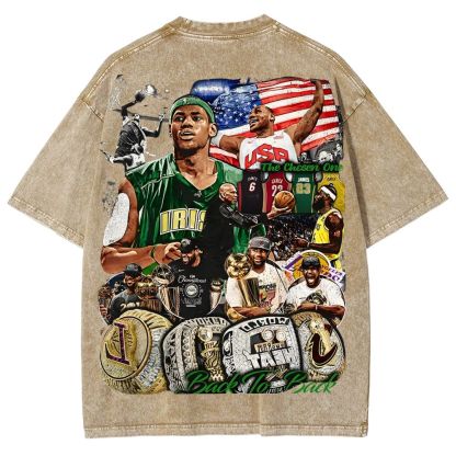 Unisex Fit Washed LeBron James T-Shirt 2504014037