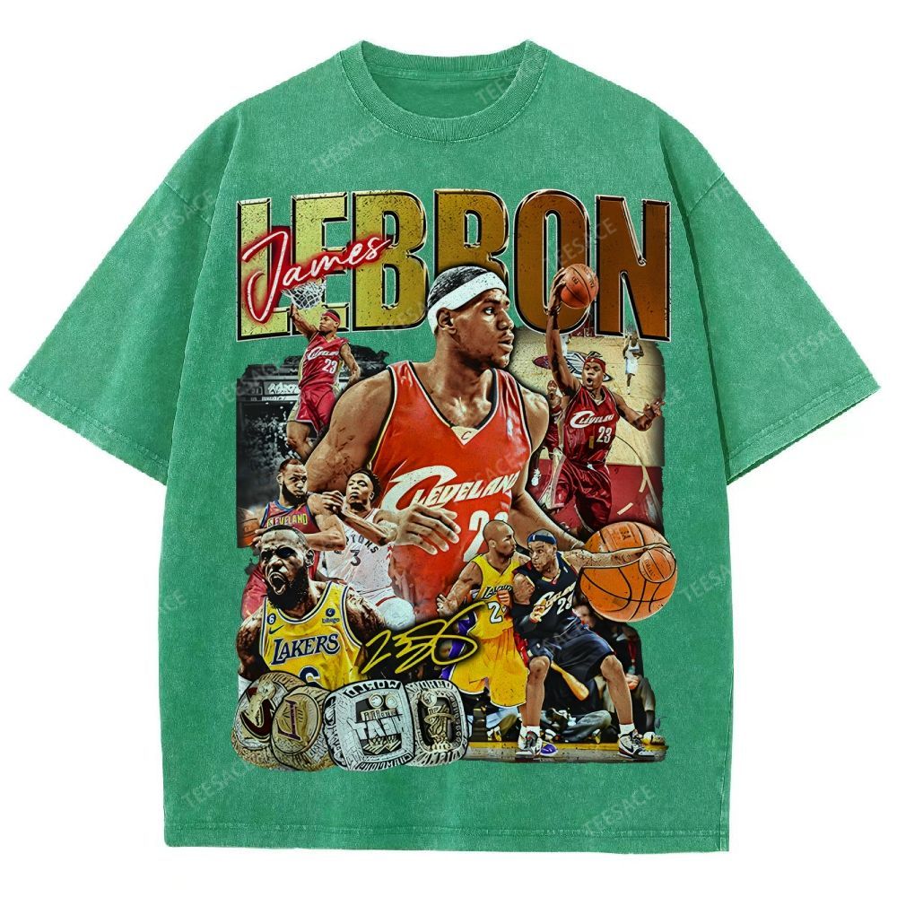 Unisex Fit Washed LeBron James T-Shirt 2504014037