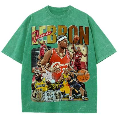 Unisex Fit Washed LeBron James T-Shirt 2504014037