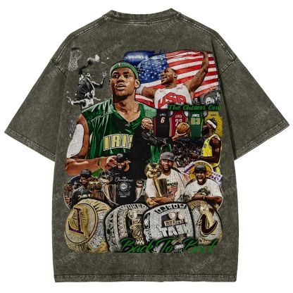 Unisex Fit Washed LeBron James T-Shirt 2504014037