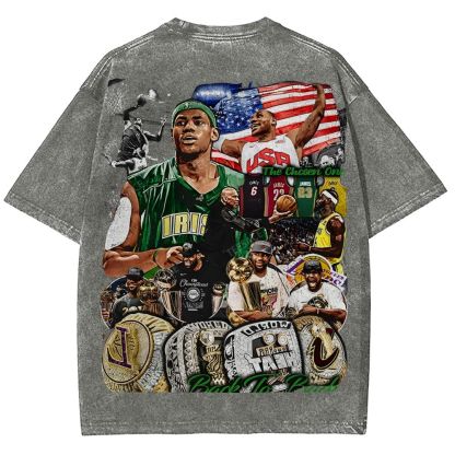 Unisex Fit Washed LeBron James T-Shirt 2504014037