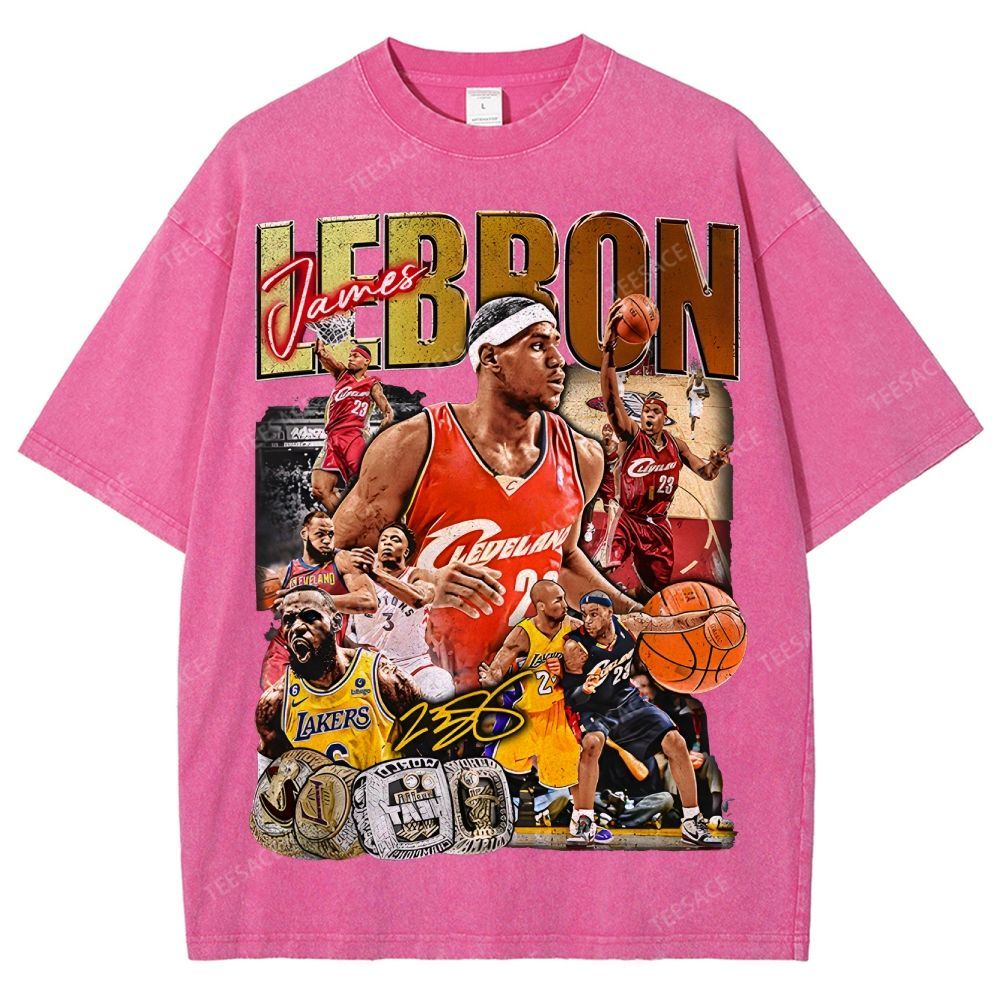 Unisex Fit Washed LeBron James T-Shirt 2504014037