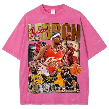 Unisex Fit Washed LeBron James T-Shirt 2504014037