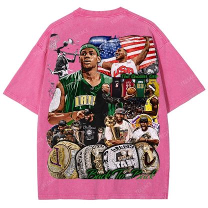 Unisex Fit Washed LeBron James T-Shirt 2504014037