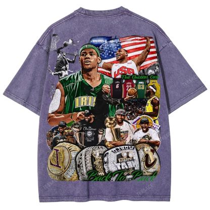 Unisex Fit Washed LeBron James T-Shirt 2504014037