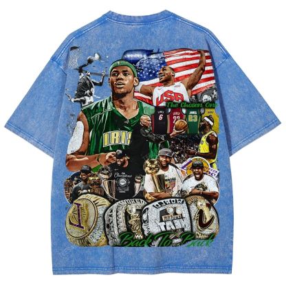 Unisex Fit Washed LeBron James T-Shirt 2504014037
