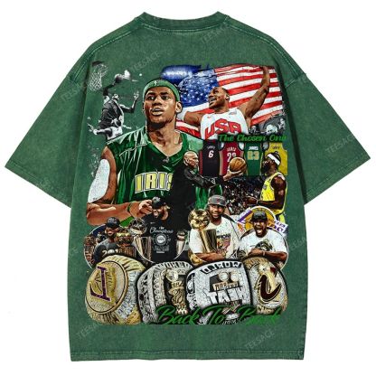 Unisex Fit Washed LeBron James T-Shirt 2504014037
