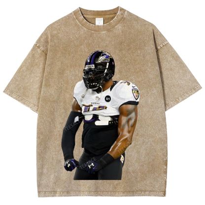 RAVENS Lamar Jackson Unisex Fit Washed T-Shirt 