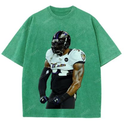 RAVENS Lamar Jackson Unisex Fit Washed T-Shirt 