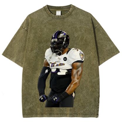 RAVENS Lamar Jackson Unisex Fit Washed T-Shirt 