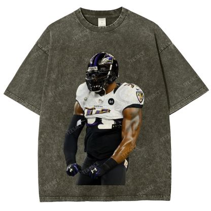 RAVENS Lamar Jackson Unisex Fit Washed T-Shirt 