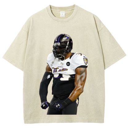 RAVENS Lamar Jackson Unisex Fit Washed T-Shirt 