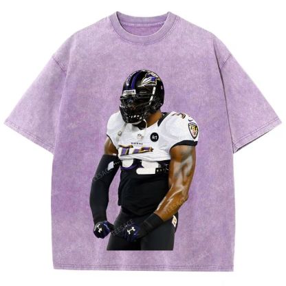 RAVENS Lamar Jackson Unisex Fit Washed T-Shirt 