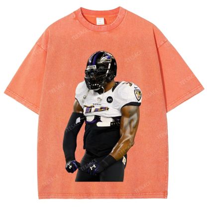 RAVENS Lamar Jackson Unisex Fit Washed T-Shirt 