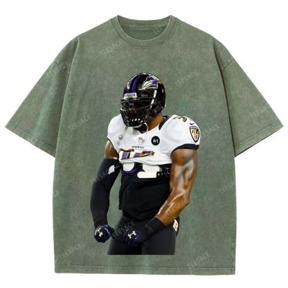 RAVENS Lamar Jackson Unisex Fit Washed T-Shirt 