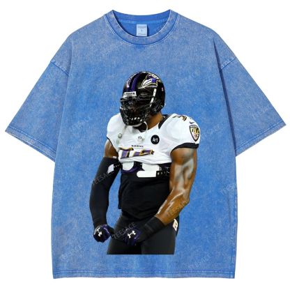 RAVENS Lamar Jackson Unisex Fit Washed T-Shirt 
