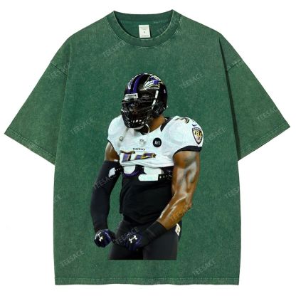 RAVENS Lamar Jackson Unisex Fit Washed T-Shirt 