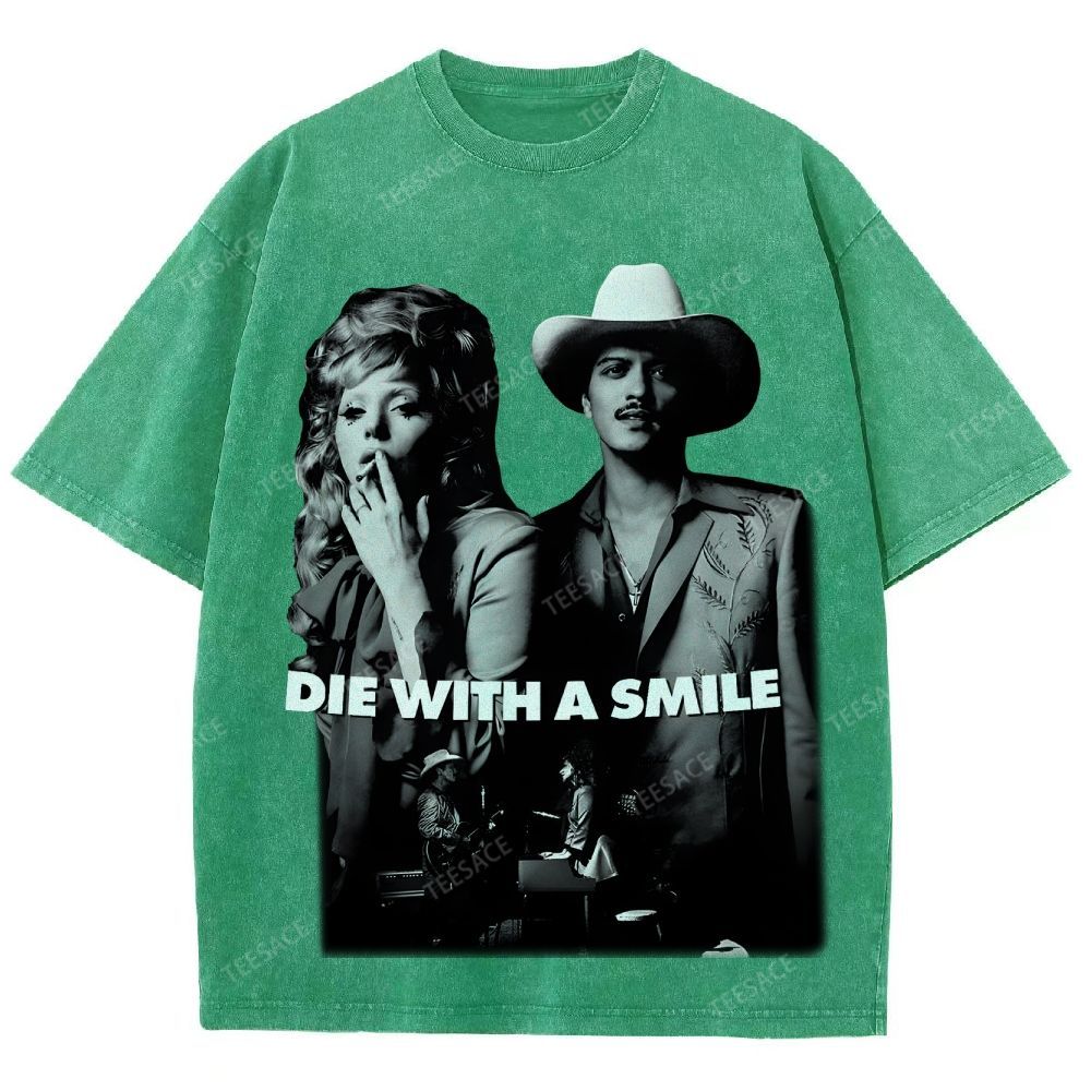 Lady Gaga & Bruno Mars 2.0 TEE Unisex Fit Washed T-Shirt  