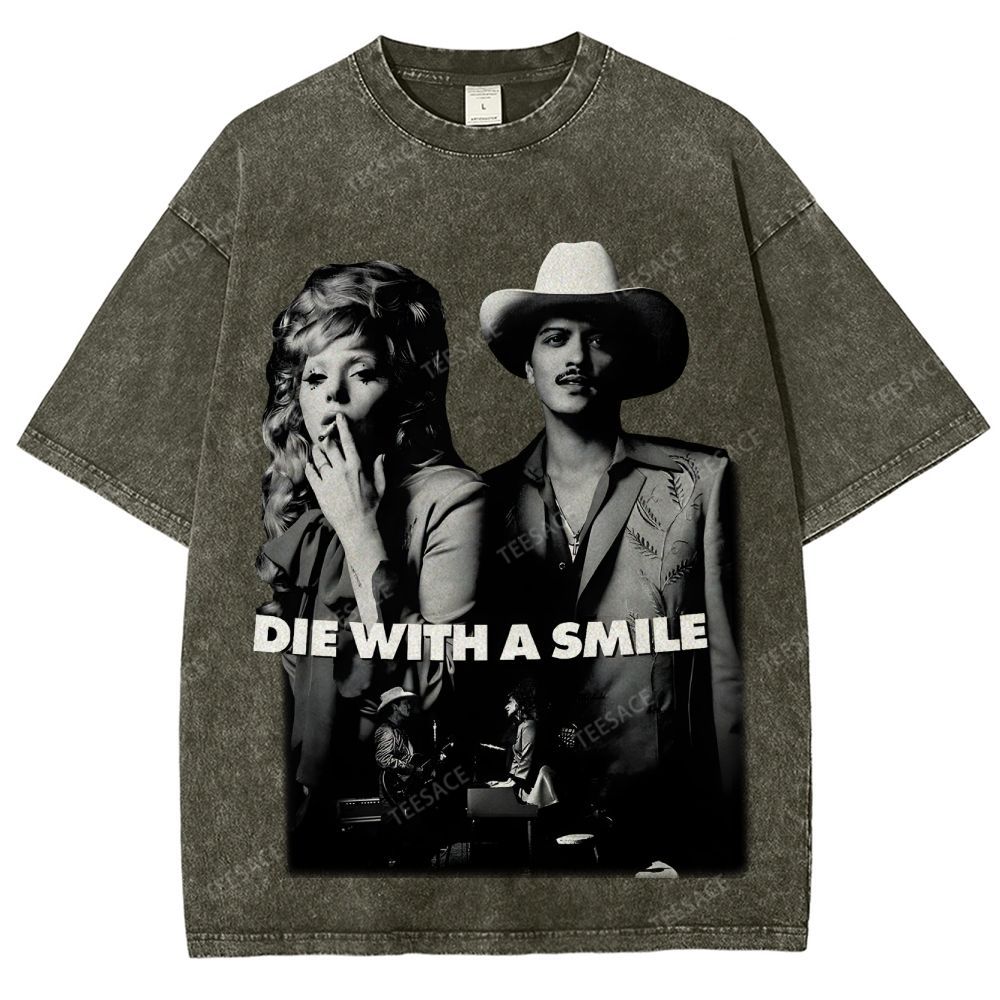 Lady Gaga & Bruno Mars 2.0 TEE Unisex Fit Washed T-Shirt  