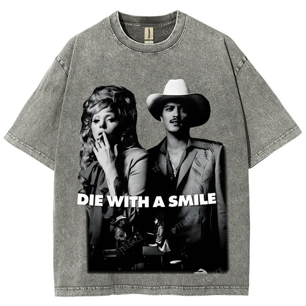 Lady Gaga & Bruno Mars 2.0 TEE Unisex Fit Washed T-Shirt  