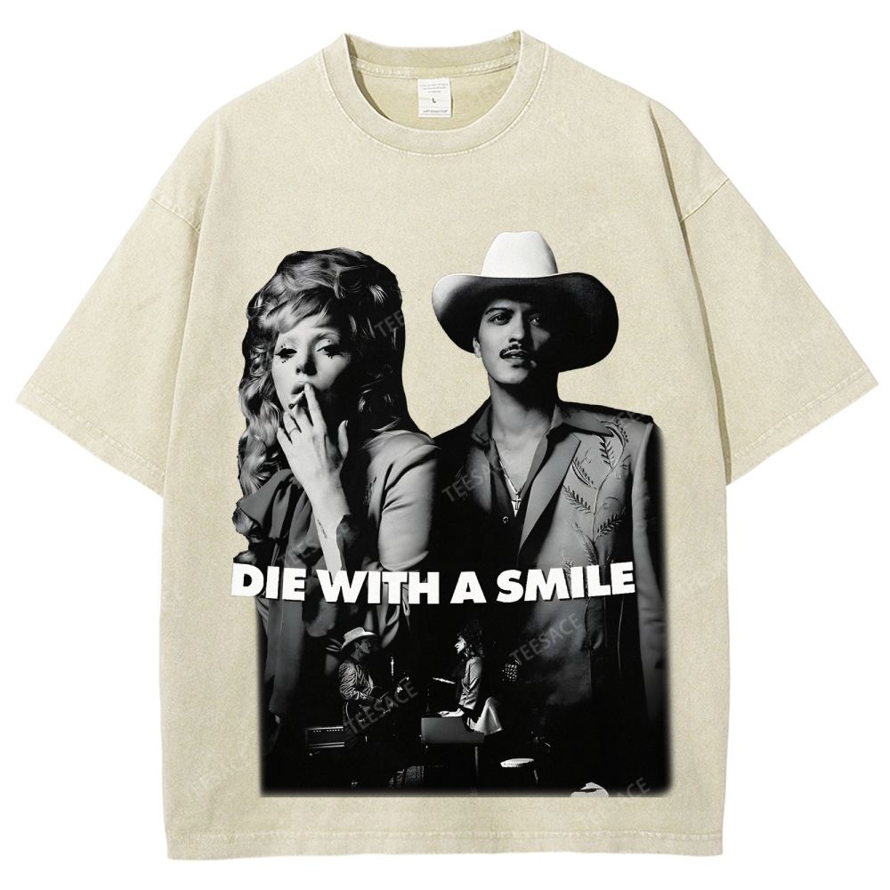 Lady Gaga & Bruno Mars 2.0 TEE Unisex Fit Washed T-Shirt  