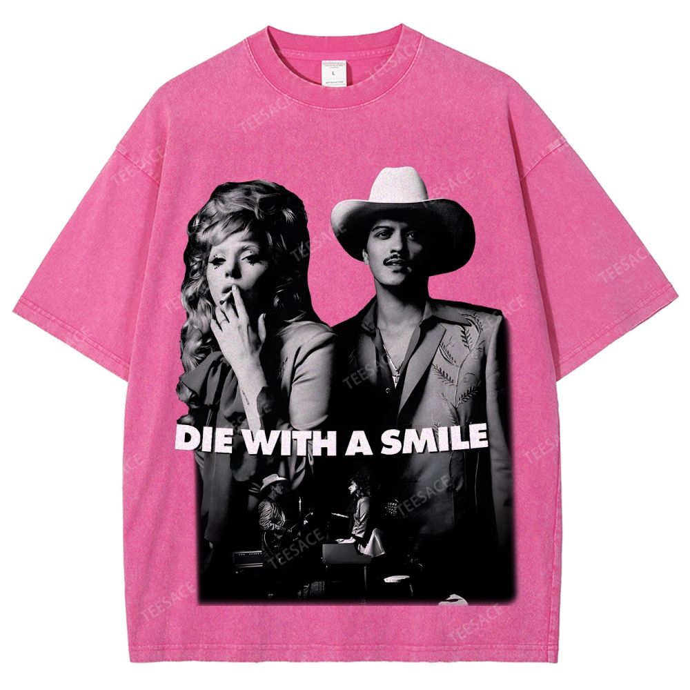 Lady Gaga & Bruno Mars 2.0 TEE Unisex Fit Washed T-Shirt  