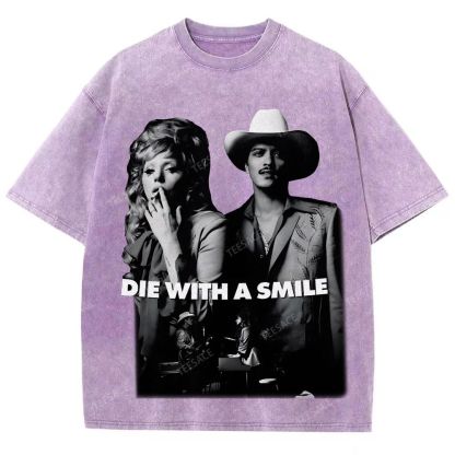 Lady Gaga & Bruno Mars 2.0 TEE Unisex Fit Washed T-Shirt  