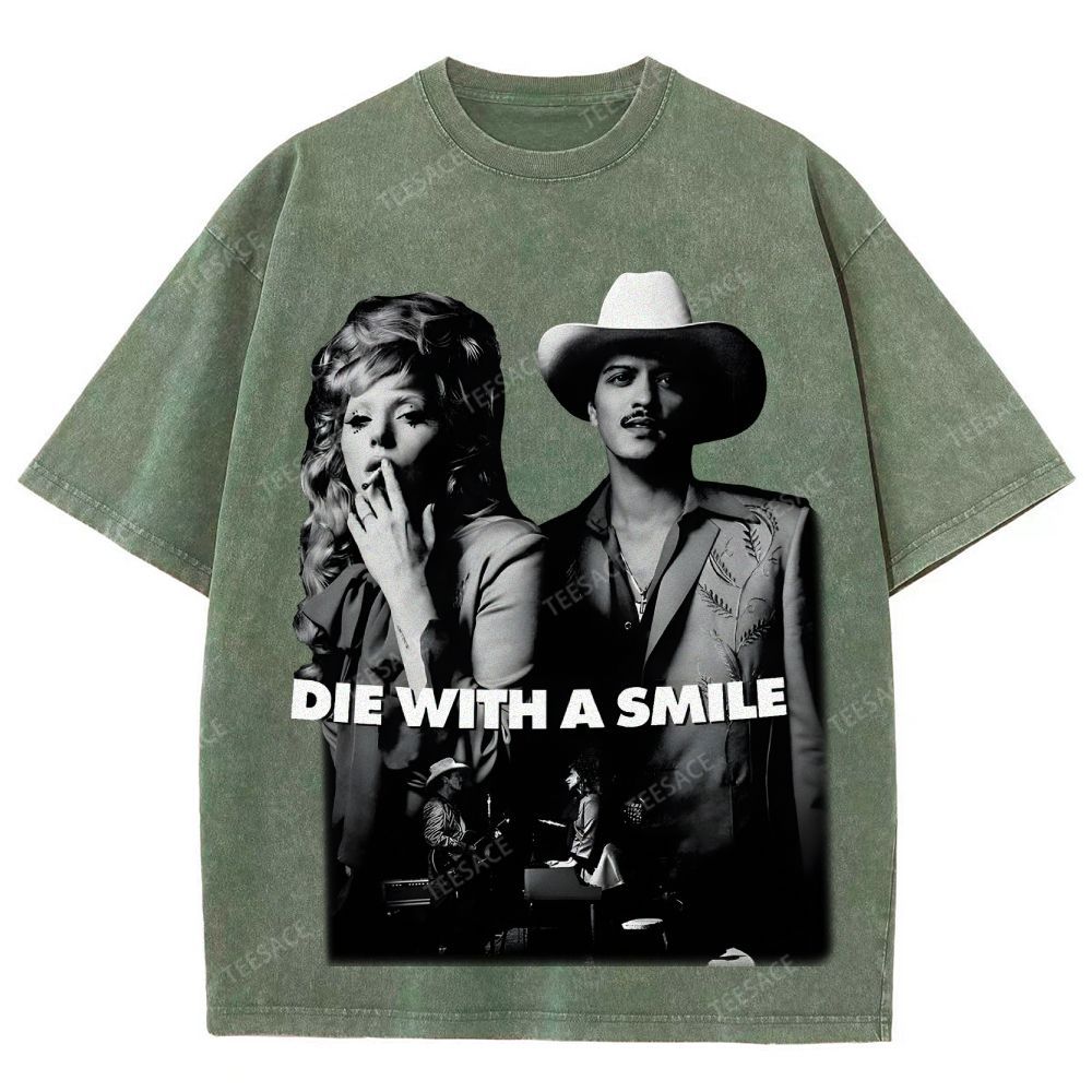 Lady Gaga & Bruno Mars 2.0 TEE Unisex Fit Washed T-Shirt  