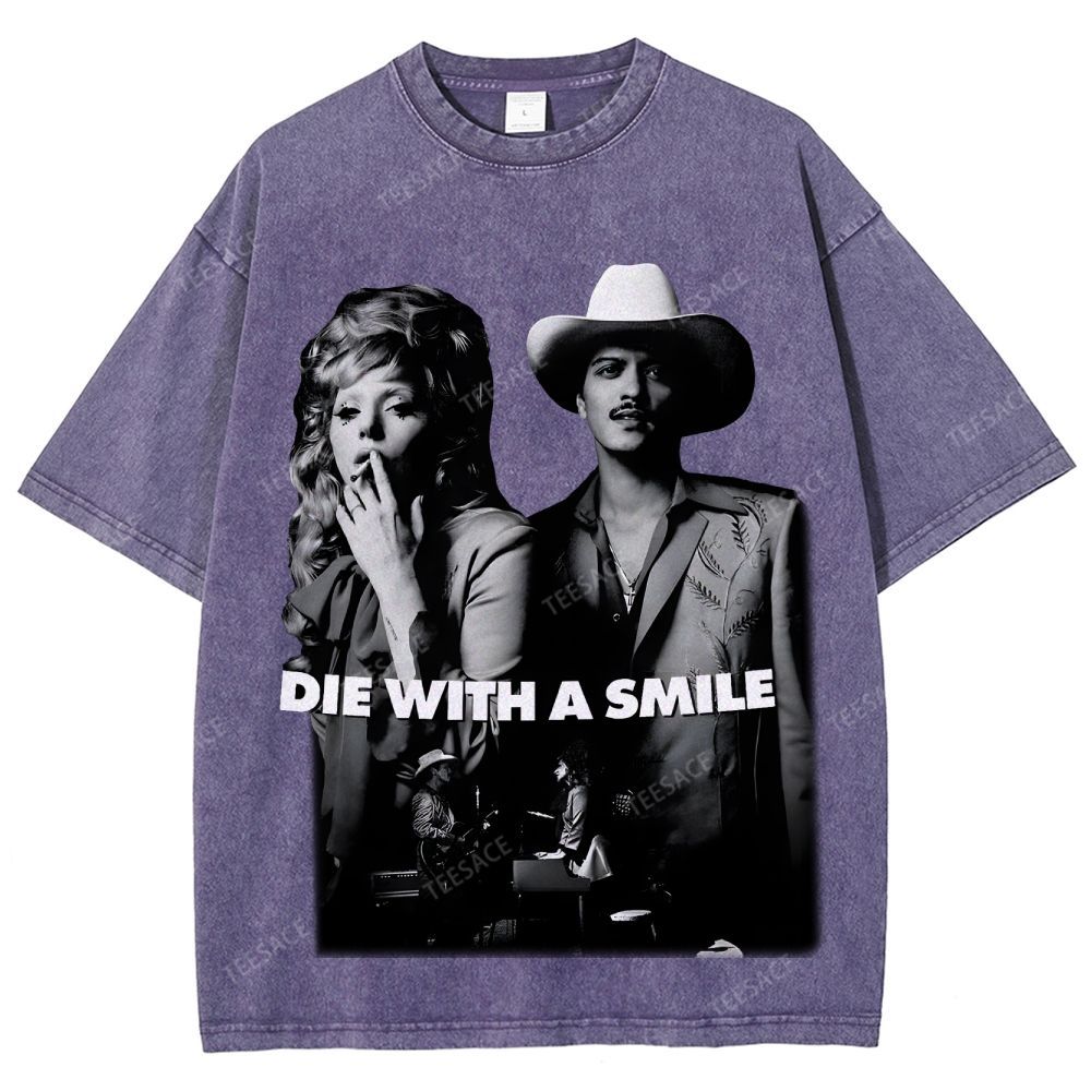 Lady Gaga & Bruno Mars 2.0 TEE Unisex Fit Washed T-Shirt  