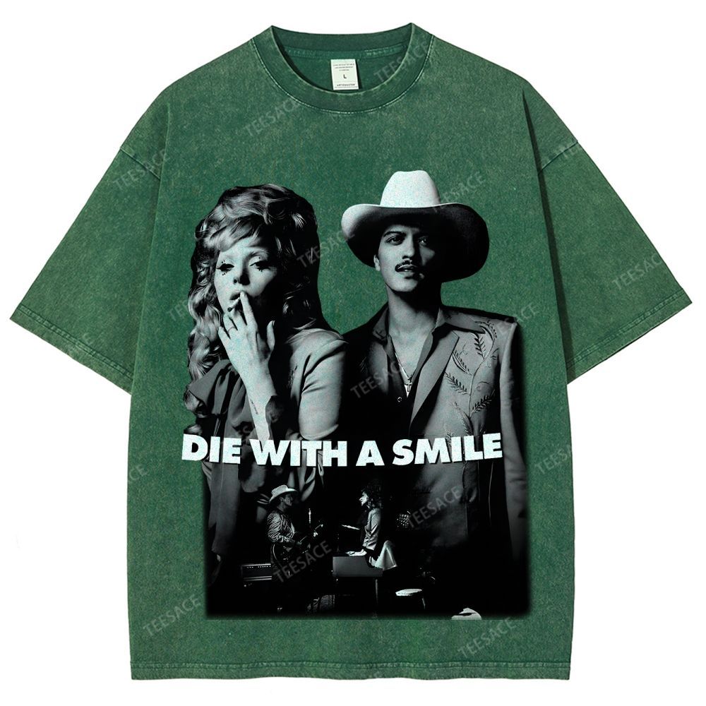Lady Gaga & Bruno Mars 2.0 TEE Unisex Fit Washed T-Shirt  