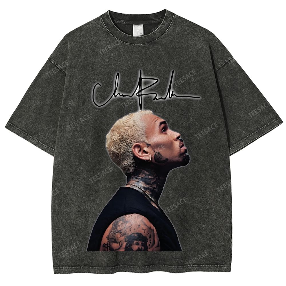 Unisex Fit Washed T-Shirt CHRIS BROWN 2025 TEE