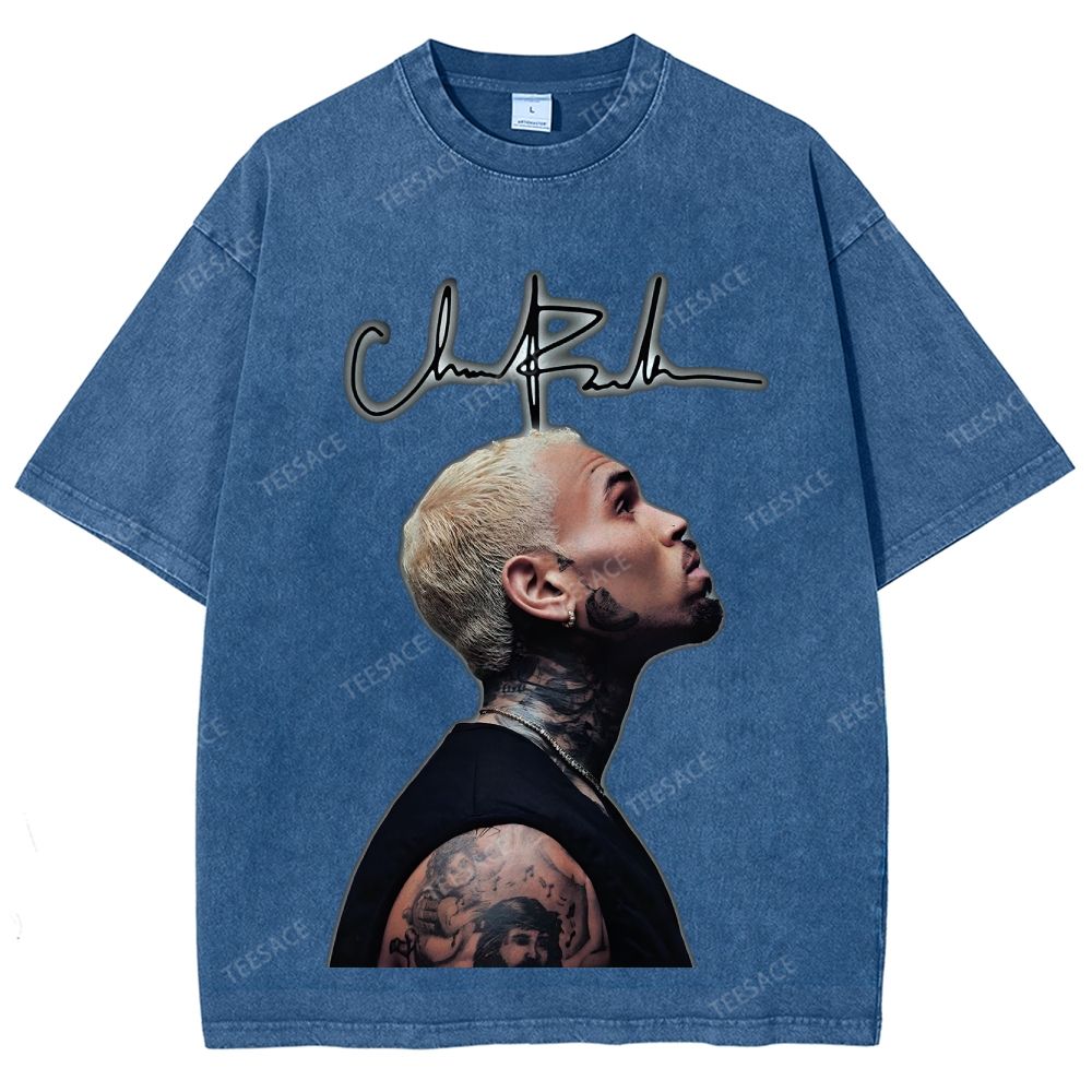 Unisex Fit Washed T-Shirt CHRIS BROWN 2025 TEE