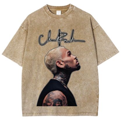 Unisex Fit Washed T-Shirt CHRIS BROWN 2025 TEE