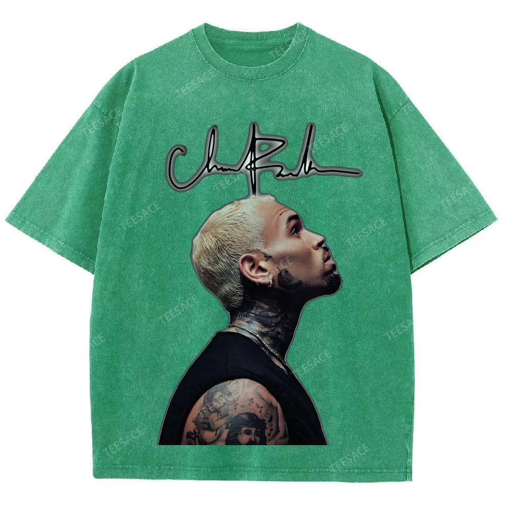Unisex Fit Washed T-Shirt CHRIS BROWN 2025 TEE