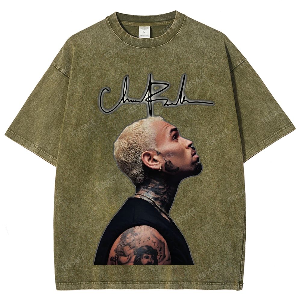 Unisex Fit Washed T-Shirt CHRIS BROWN 2025 TEE