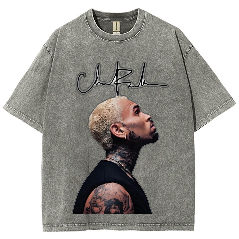 Unisex Fit Washed T-Shirt CHRIS BROWN 2025 TEE