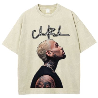 Unisex Fit Washed T-Shirt CHRIS BROWN 2025 TEE