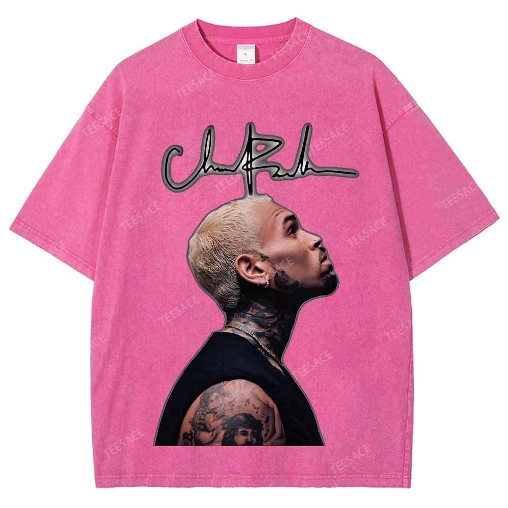 Unisex Fit Washed T-Shirt CHRIS BROWN 2025 TEE