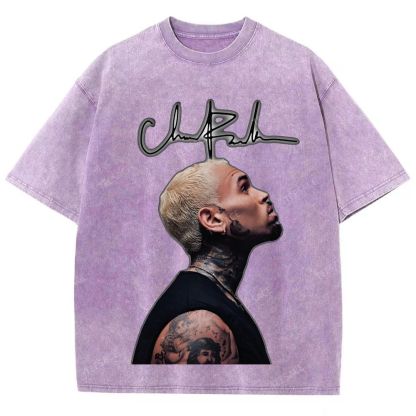 Unisex Fit Washed T-Shirt CHRIS BROWN 2025 TEE