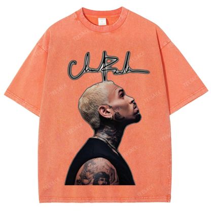 Unisex Fit Washed T-Shirt CHRIS BROWN 2025 TEE