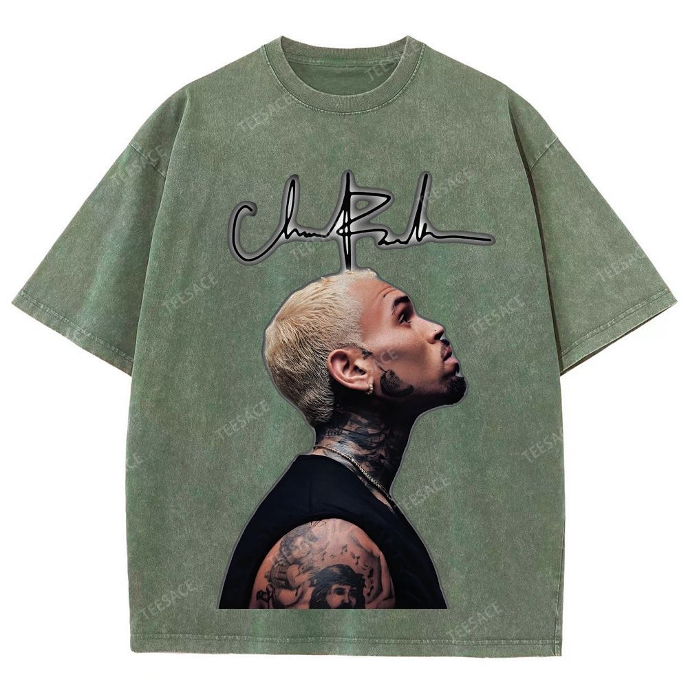 Unisex Fit Washed T-Shirt CHRIS BROWN 2025 TEE
